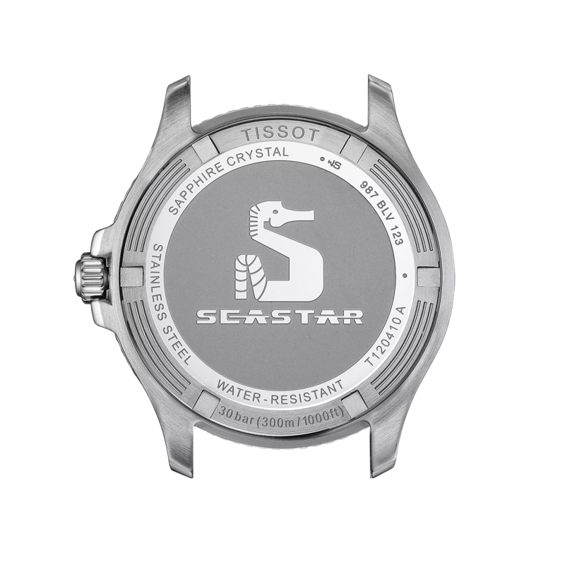 Back view of the watch case Tissot Seastar 1000 40mm