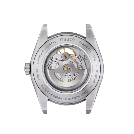 Back view of the watch case Tissot Gentleman Powermatic 80 Open Heart