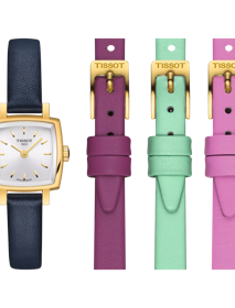 Front view of the watch Tissot Lovely Square Summer Kit with additional bracelet