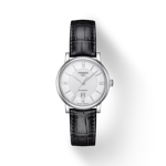 Front view of the watch Tissot Carson Premium Lady Automatic with shadow
