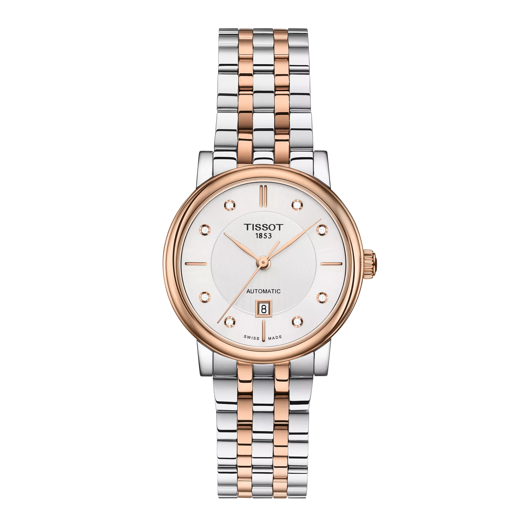 Front view of the watch Tissot Carson Premium Automatic Lady