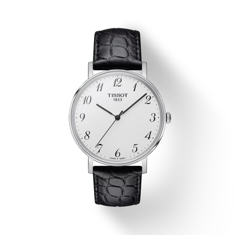 Front view of the watch Tissot Everytime 38mm with shadow