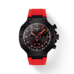 Vue de face de la montre Tissot T-Race 45mm avec ombre