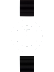 Focus on the lugs of Tissot Official Black Silicone Strap Lugs 22 mm