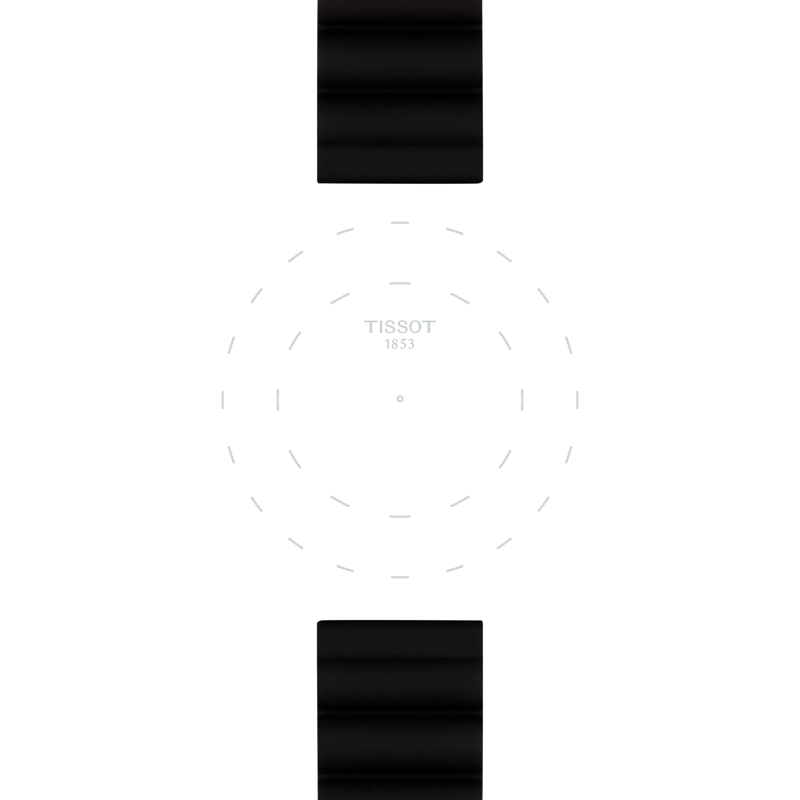 Focus on the lugs of Tissot Official Black Silicone Strap Lugs 22 mm