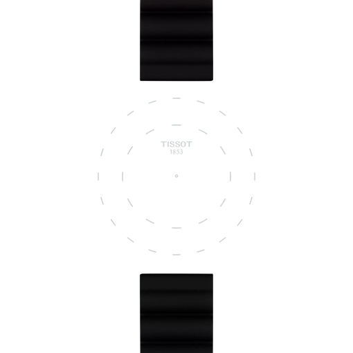 Focus on the lugs of Tissot Official Black Silicone Strap Lugs 22 mm