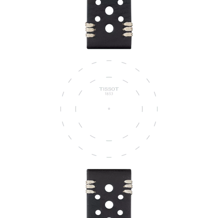 Tissot Official Black Leather Strap Lugs 22 mm