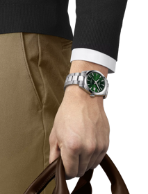 Simulation of the watch Tissot ジェントルマン オートマティック パワーマティック80 シリシウム on a wrist