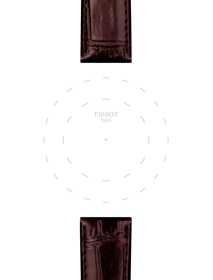 Focus on the lugs of Originele bruine leren Tissot-band, aanzet 20mm