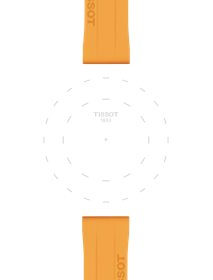 Focus on the lugs of Tissot Official Orange Silicone Strap Lugs 18 mm