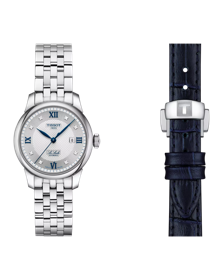Front view of the watch Tissot Le Locle Automatic 20th Anniversary 29mm with additional bracelet