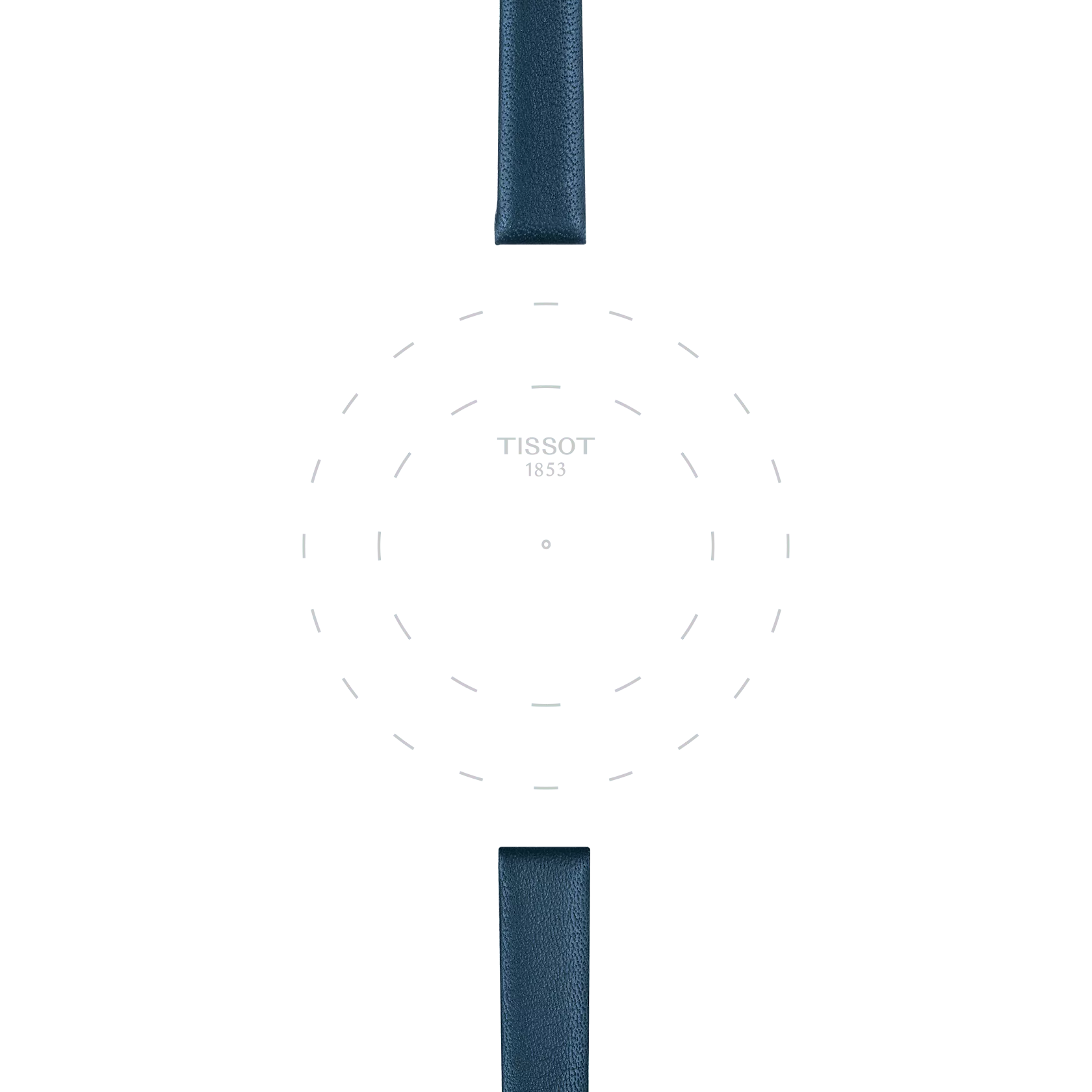 Focus on the lugs of Tissot αυθεντικό μπλε δερμάτινο λουράκι πτερύγια 09 mm