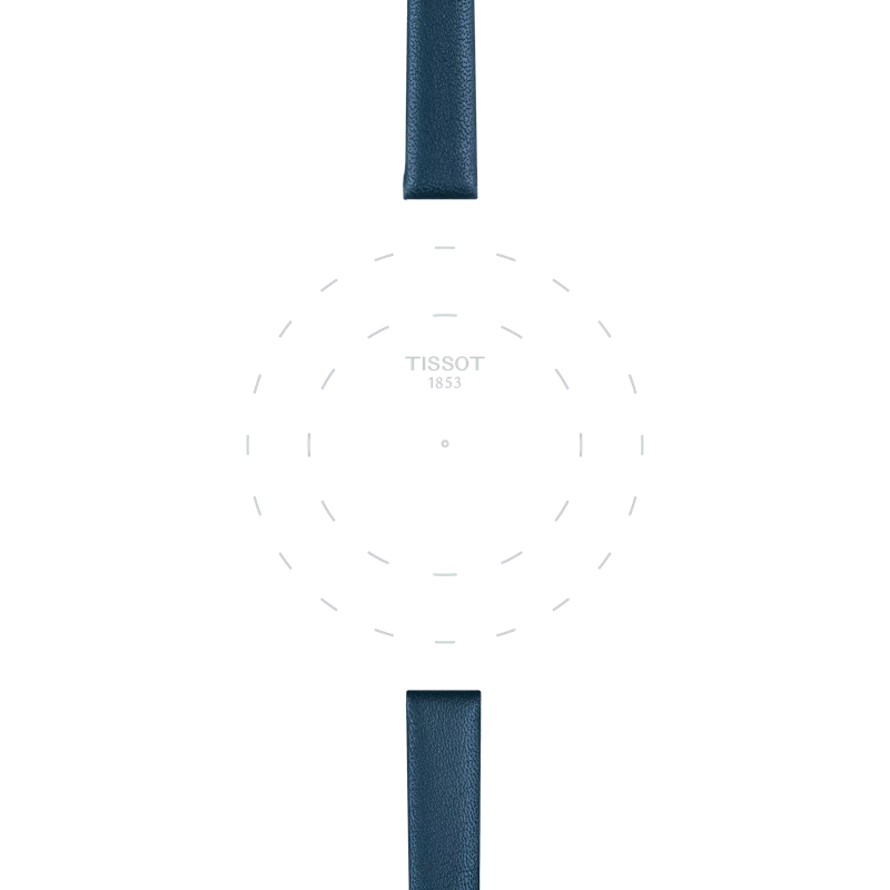 Focus on the lugs of Tissot Official Blue Leather Strap Lugs 09 mm