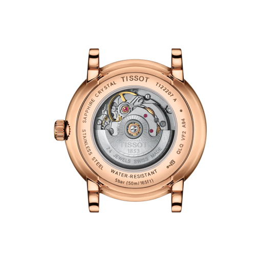 Back view of the watch case Tissot Carson Premium Automatic Lady