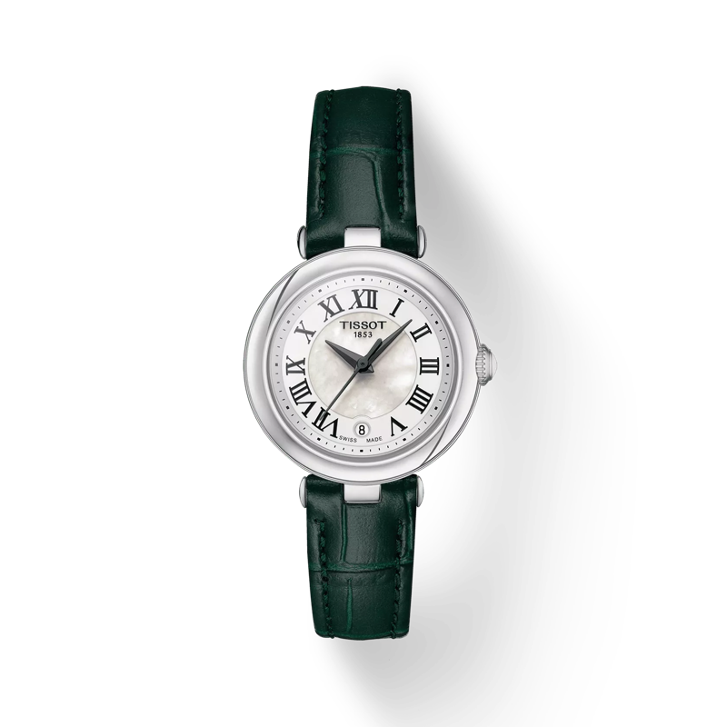 Front view of the watch Tissot Bellissima with shadow
