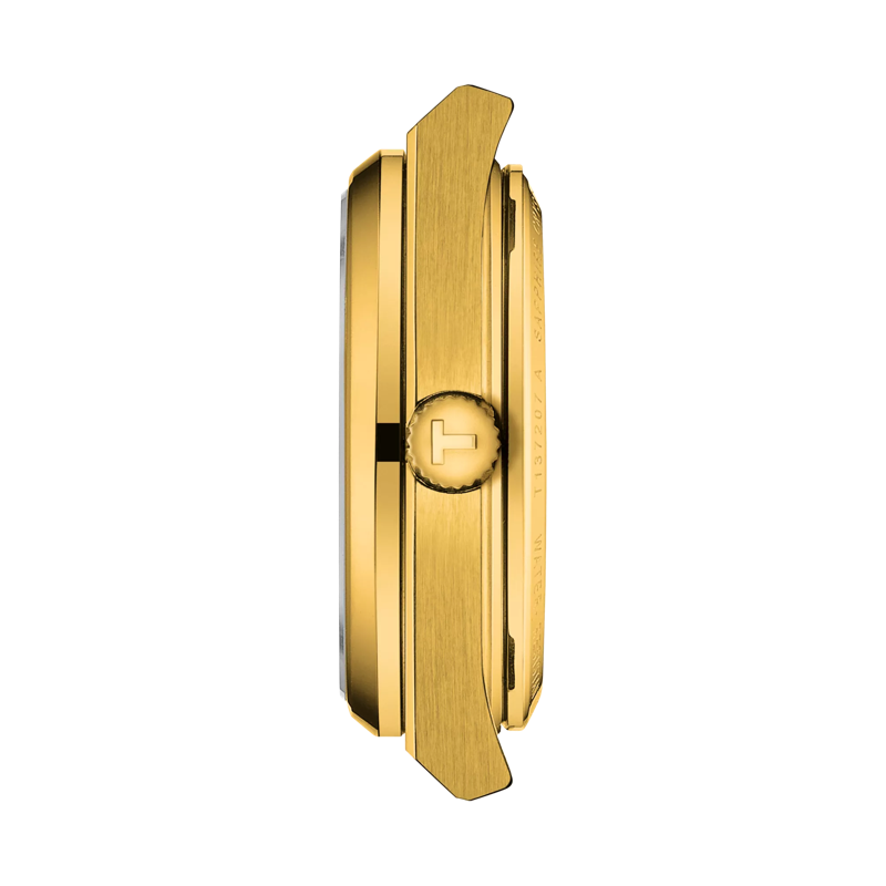 Profile view of the watch case Tissot PRX 系列自動款35mm