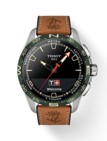 Front view of the watch Tissot T-Touch Connect Solar ESAF 2025 with shadow