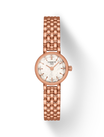 Front view of the watch Tissot Lovely Round with shadow