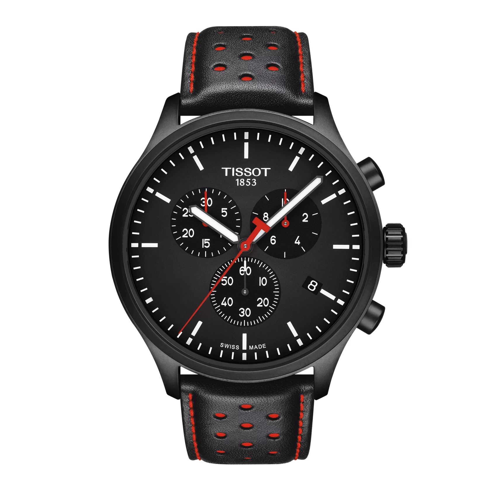 Front view of the watch Tissot Chrono XL Swiss Basketball