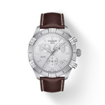 Front view of the watch Tissot PR 100 Sport Gent Chronograph with shadow
