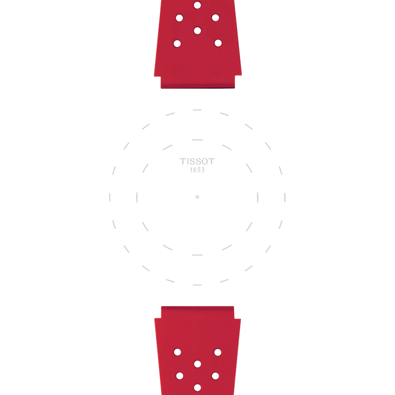 Focus on the lugs of Tissot Επίσημο κόκκινο Sideral S καουτσούκ λουράκι