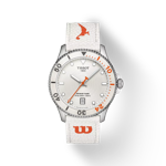 Vista frontal del reloj Tissot Seastar Wilson WNBA con sombra