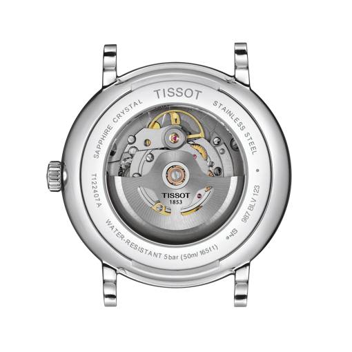 Back view of the watch case Tissot Carson Premium Powermatic 80