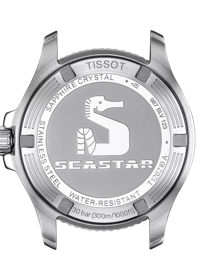 Back view of the watch case Tissot Seastar 1000 36mm