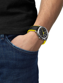 Simulation of the watch Tissot PR 100 Tour de France on a wrist