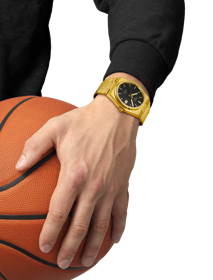 Simulation of the watch Tissot PRX Powermatic 80 Damian Lillard Special Edition 40mm on a wrist