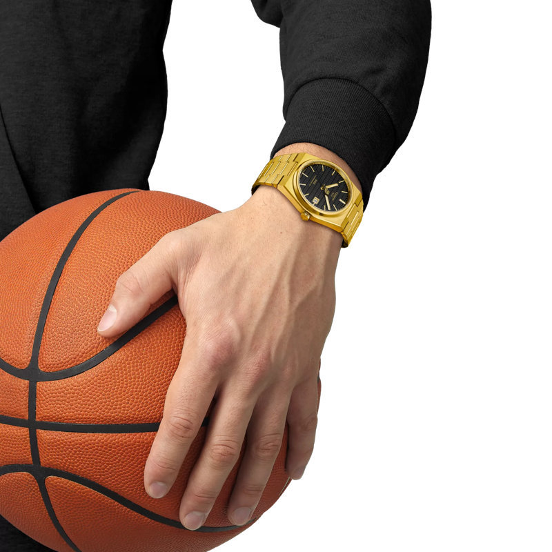 Simulation of the watch Tissot PRX Powermatic 80 Damian Lillard Special Edition 40mm on a wrist