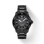 Front view of the watch 티쏘 씨스타 1000 파워매틱 80 40mm with shadow