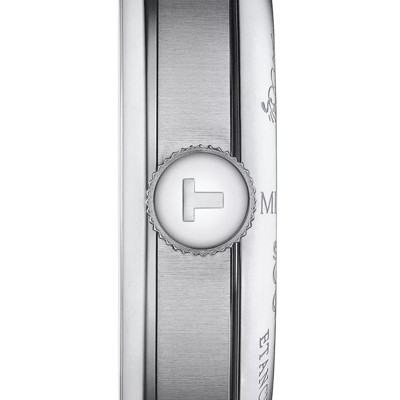 Profile view of the watch case Tissot Le Locle Powermatic 80 20th Anniversary