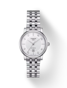 Front view of the watch Tissot Carson Premium Automatic 30mm with shadow