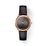 Front view of the watch Tissot Excellence 18K Gold 31.8mm with shadow