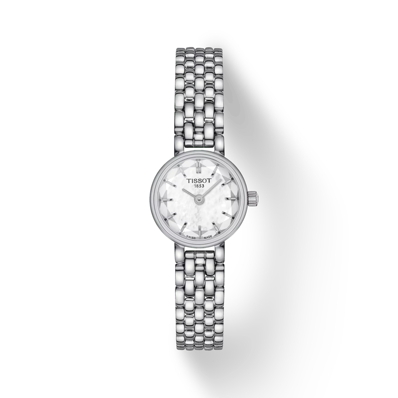 Front view of the watch Tissot Lovely Round with shadow