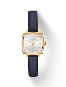 Front view of the watch Tissot Lovely Square Summer Kit with shadow