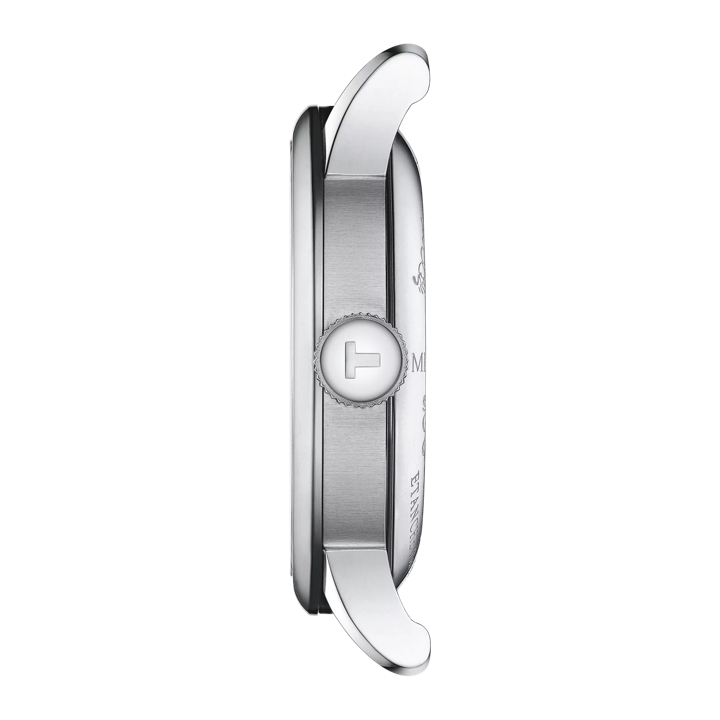 Profile view of the watch case Tissot Le Locle Powermatic 80 Open Heart