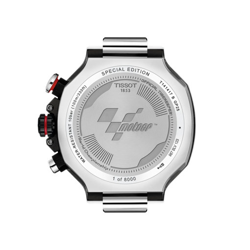 Back view of the watch case Tissot T-Race MotoGP Quartz Chronograph (2025)