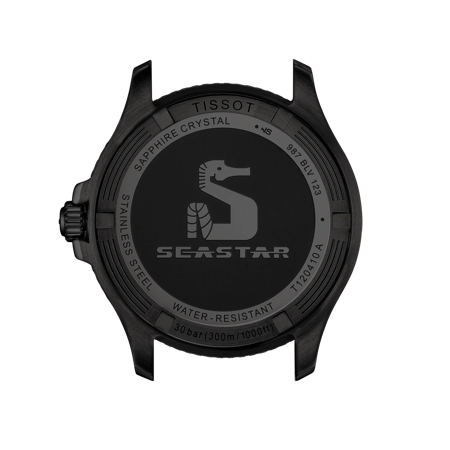 Back view of the watch case Tissot Seastar 1000 Quartz 40mm