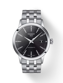 Front view of the watch Tissot Classic Dream Swissmatic with shadow