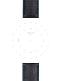 Focus on the lugs of Tissot Official Blue Leather and Rubber Strap Lugs 22 mm