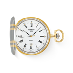 Vista frontal del reloj Tissot Savonnette con sombra