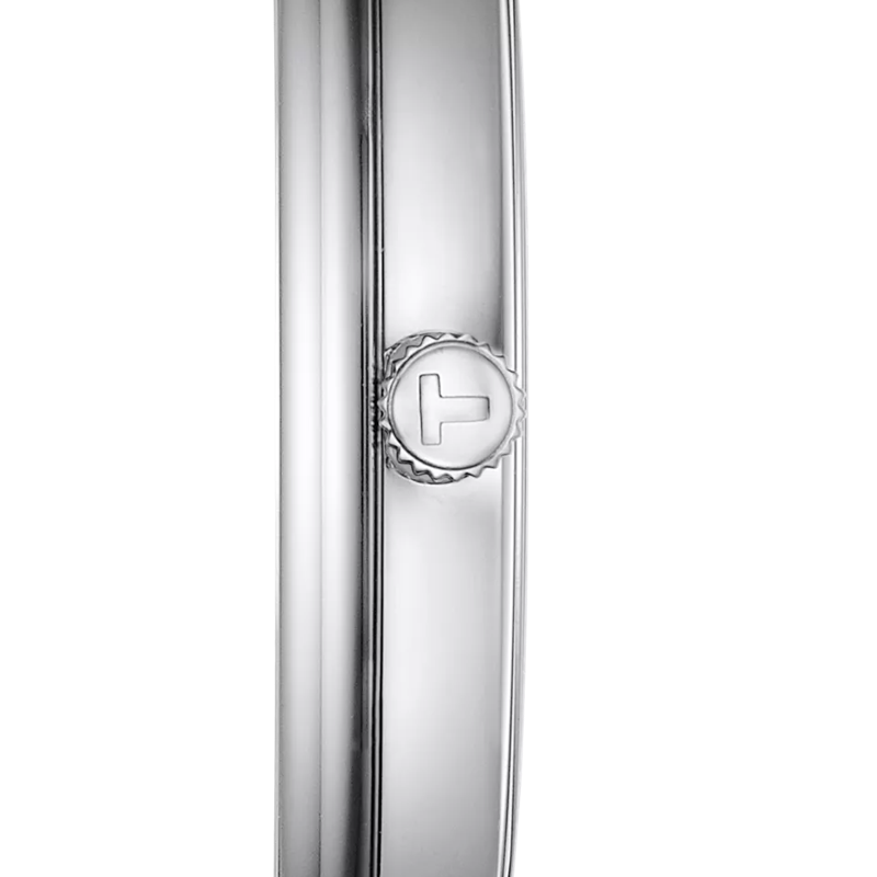 Profile view of the watch case Tissot Carson Premium Gent Moonphase