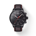 Front view of the watch Tissot Chrono XL Swiss Basketball with shadow