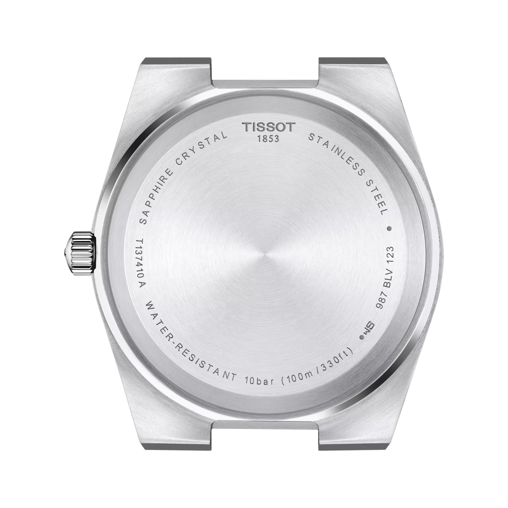 Back view of the watch case Tissot PRX 40mm