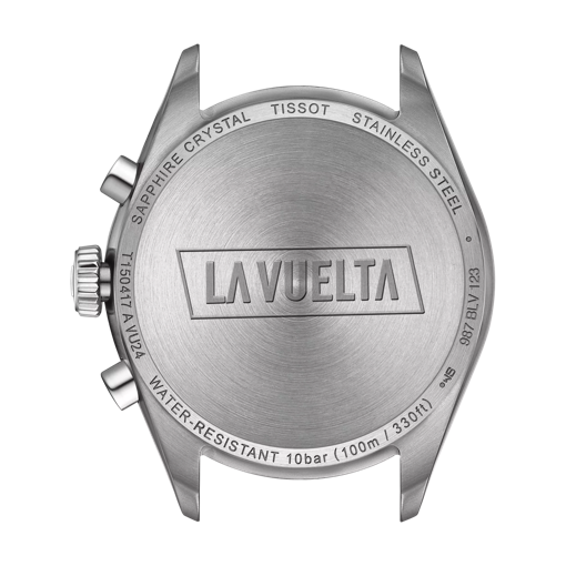 Vue arrière du boîtier de la montre Tissot PR 100 Vuelta