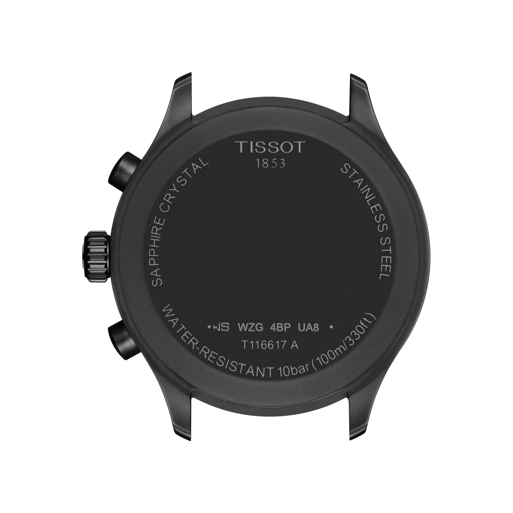 Back view of the watch case Tissot Chrono XL