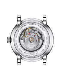 Back view of the watch case Tissot Carson Premium Automatic lady