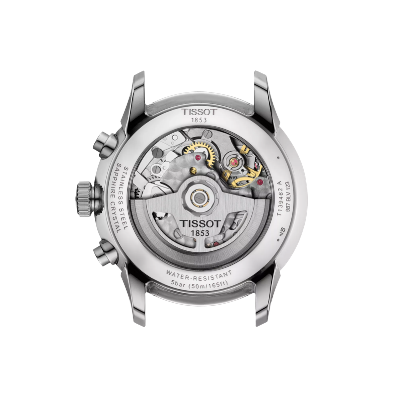 Back view of the watch case Tissot Chemin Des Tourelles Automatic Chronograph